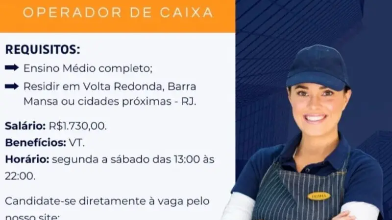 1 Vaga de emprego para Operador De Caixa sem experiência na empresa Nacionalrh em 08/09