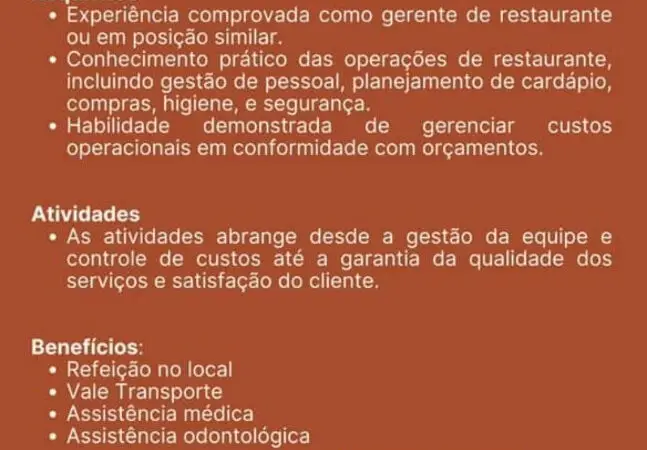 1 Vaga de emprego para Gerente De Unidade na empresa Lafayette, Grupo Soho em 09/09