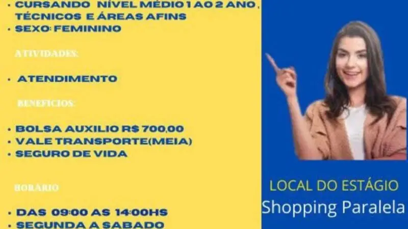 1 Vaga de emprego para Estágio Atendimento na empresa Growrh em 09/09