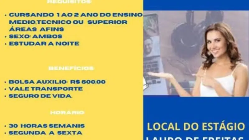 1 Vaga de emprego para Estágio Ensino Médio, Técnico Ou Superior na empresa Growrh em 09/09