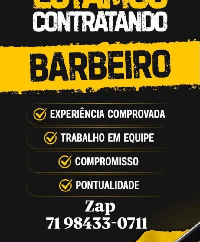 1 Vaga de emprego para Barbeiro na Cidade Salvador em 09/09