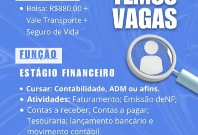 1 Vaga de emprego para Estágio Financeiro na empresa Daconsultoria em 09/09