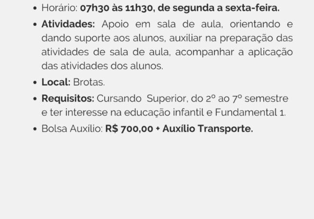 1 Vaga de emprego para Estágio Pedagogia na empresa Head Estágios em 09/09