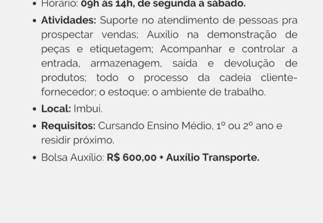 1 Vaga de emprego para Estágio Ensino Médio na empresa Head Estágios em 09/09
