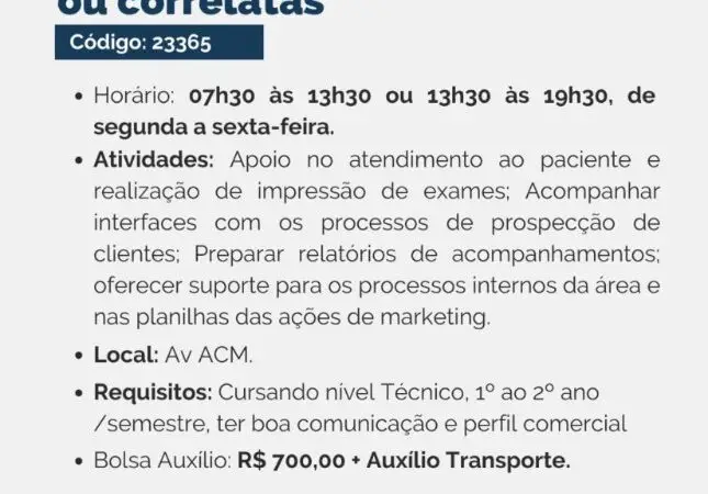 1 Vaga de emprego para Estágio Técnico Administração, Marketing Ou Correlatas na empresa Head Estágios em 09/09