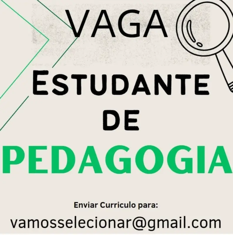 1 Vaga de emprego para Estudante De Pedagogia na Cidade Salvador em 09/09