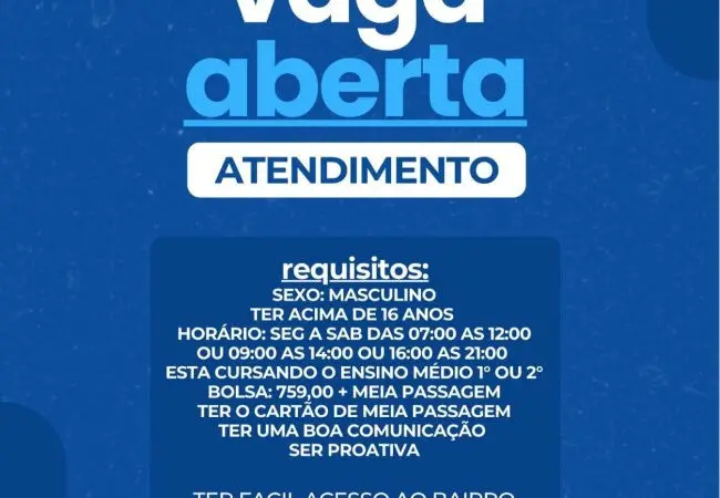 1 Vaga de emprego para Atendimento no Bairro Doron em 09/09