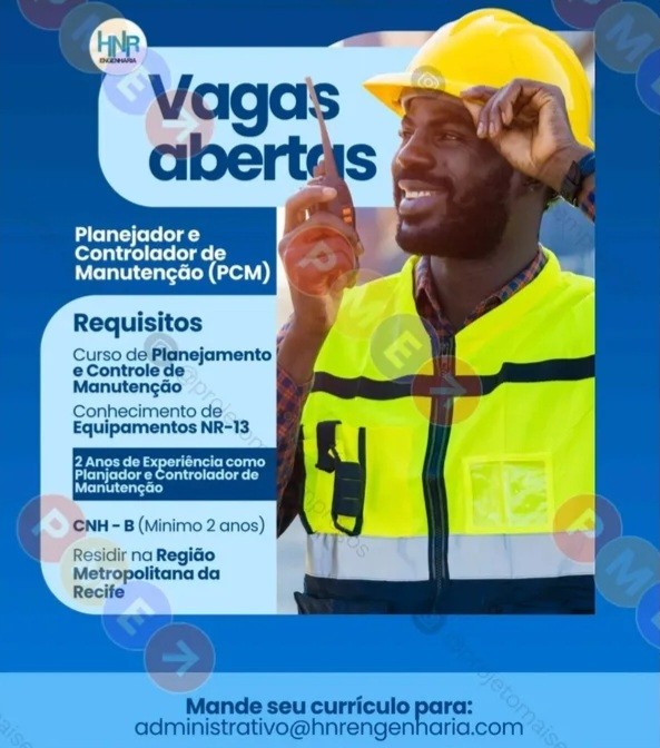 1 Vaga de emprego para Planejador E Controlador De Manutenção na empresa Hnr Engenharia em 20/09