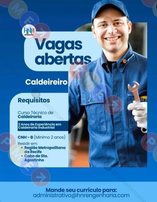 1 Vaga de emprego para Caldeireiro na empresa Hnr Engenharia em 20/09