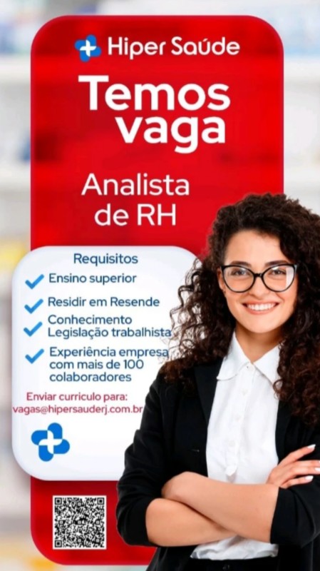 1 Vaga de emprego para Analista De Rh na empresa Hiper Saúde, Resende em 22/09