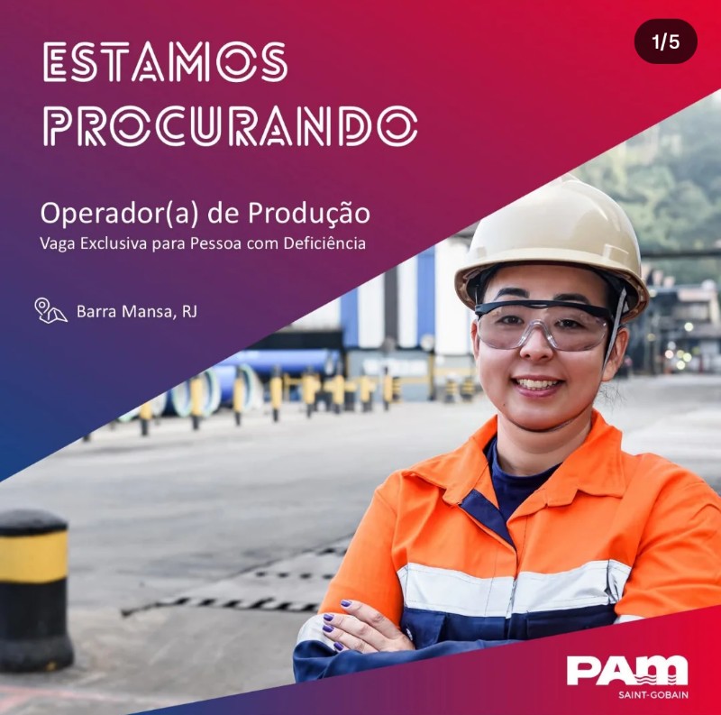 1 Vaga de emprego para Operador De Produção, Operadora De Produção na empresa Saint Gobain, Barra Mansa Rj em 22/09