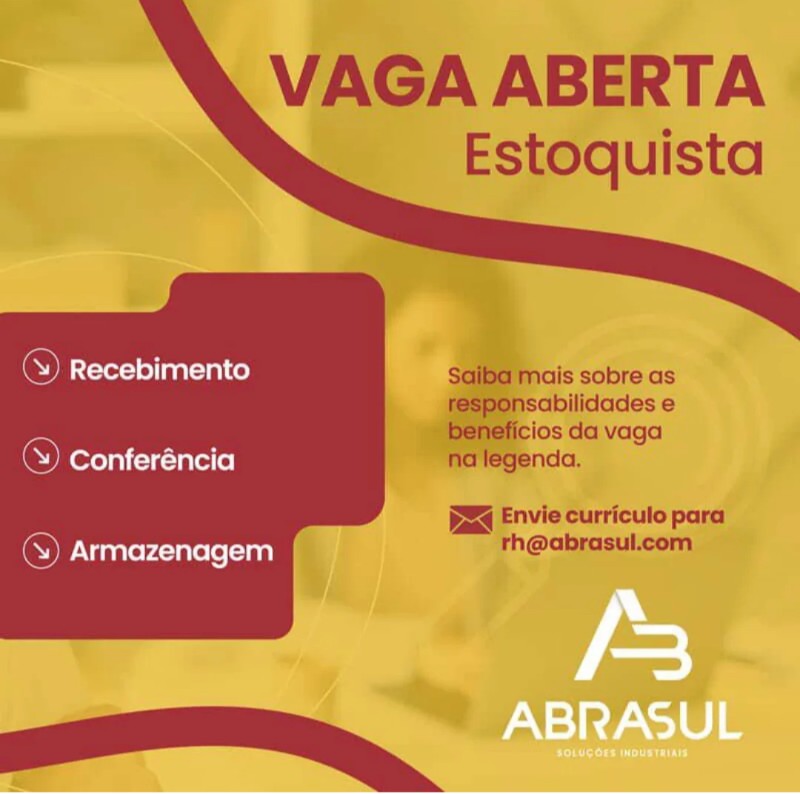 1 Vaga de emprego para Estoquista na empresa Abrasul em 26/09