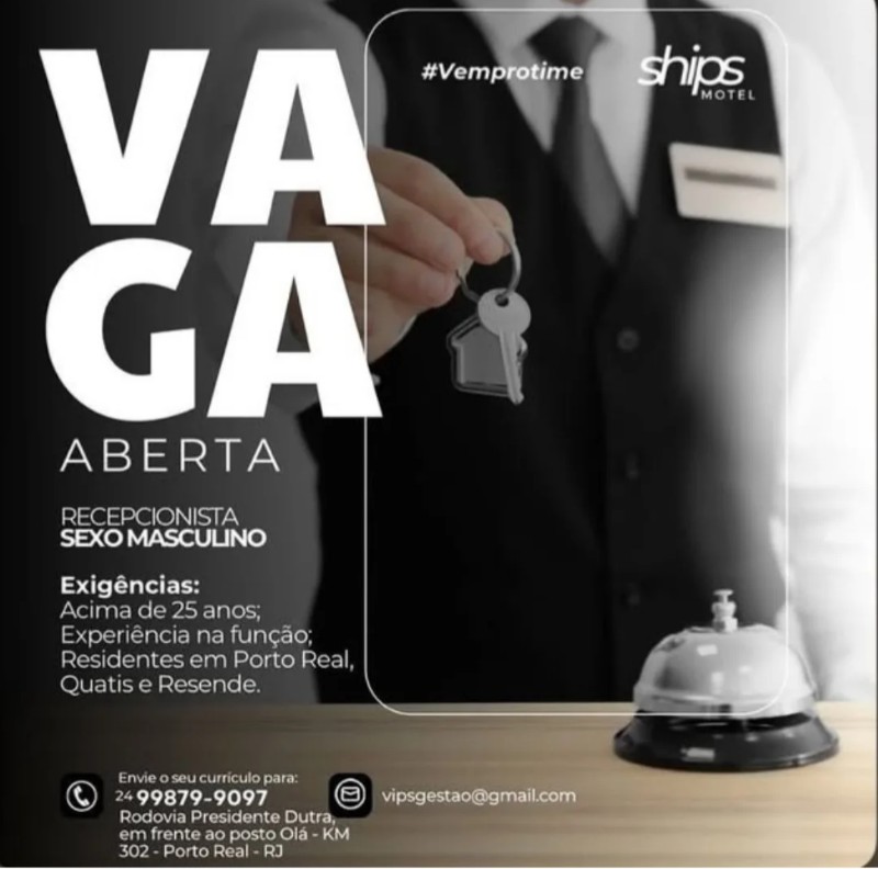 1 Vaga de emprego para Recepcionista na empresa Navios Motel em 25/09