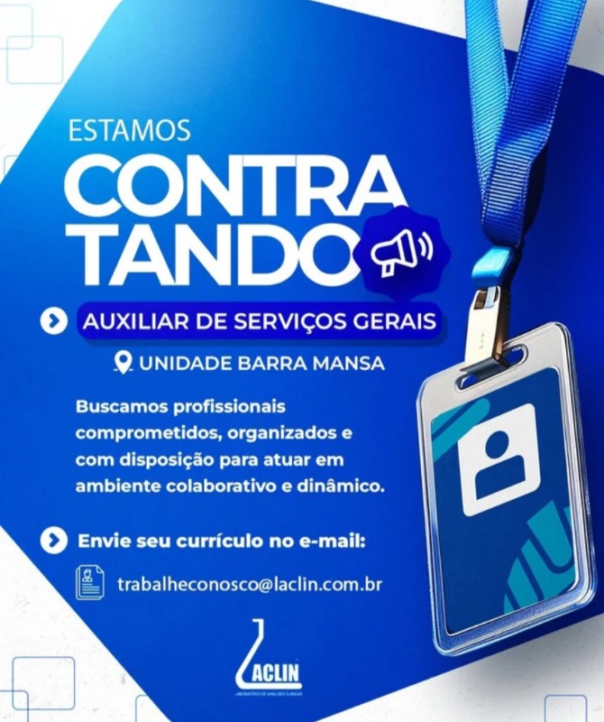 1 Vaga de emprego para Auxiliar De Serviços Gerais na empresa Aclin em 25/09
