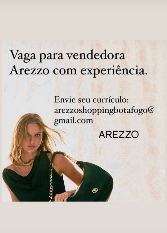1 Vaga de emprego para Vendedora na empresa Arezzo em 26/09