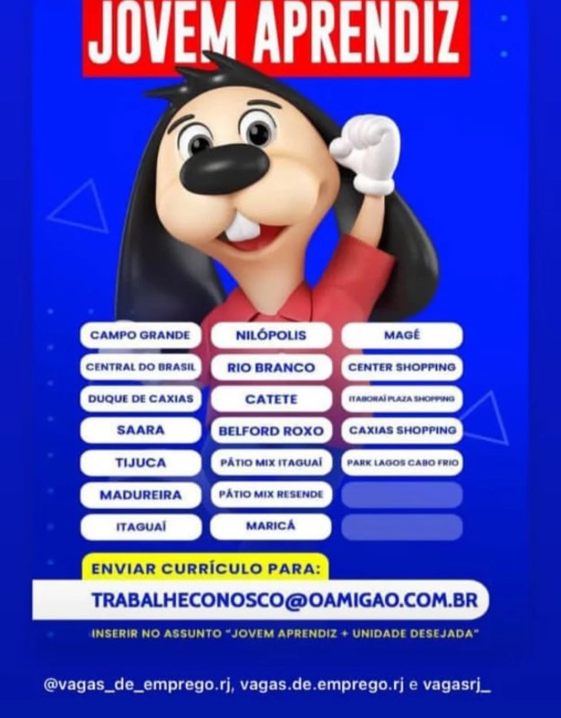 1 Vaga de emprego para Jovem Aprendiz na empresa O Amigão em 26/09