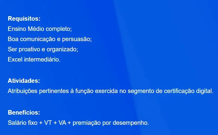 1 Vaga de emprego para Setor Administrativo sem experiência na empresa Enovi em 08/09