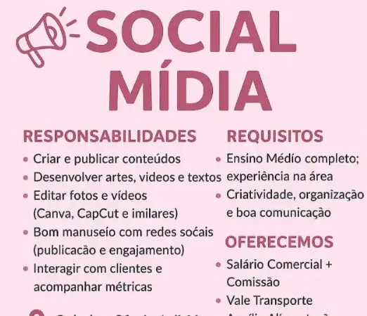 1 Vaga de emprego para Social Media na empresa Mimos Baby em 08/09