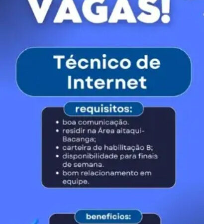 1 Vaga de emprego para Técnico De Internet sem experiência na empresa Gb Net em 08/09