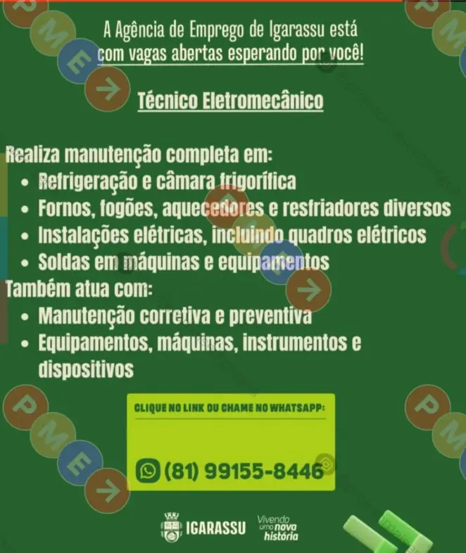 1 Vaga de emprego para Técnico De Refrigeração na empresa Agência de Empregos de Igarassu em 06/09