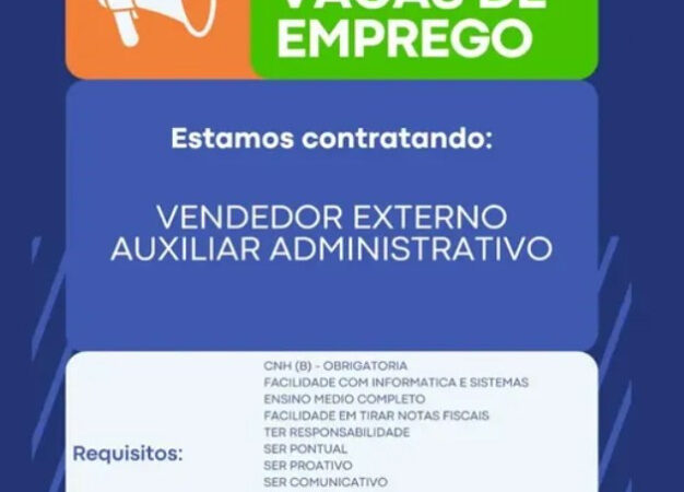 2 Vagas de emprego para Vendedor Externo, Auxiliar Administrativo sem experiência na empresa Casa dos Enxovais em 08/09