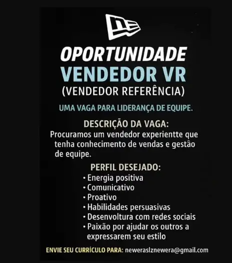 1 Vaga de emprego para Vendedor Referência na empresa Segmento Comercial em 06/09