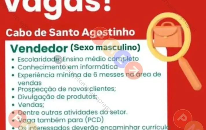 1 Vaga de emprego para Vendedor na empresa Laser Distribuidora em 06/09