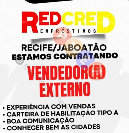 1 Vaga de emprego para Vendedor Externo na empresa Red Cred em 06/09