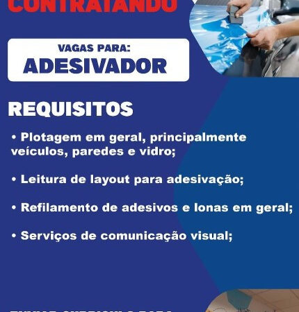 1 Vaga de emprego para Adesivador na empresa Qualitech em 12/09