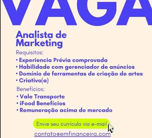 1 Vaga de emprego para Analista no Segmento de Marketing em 09/09