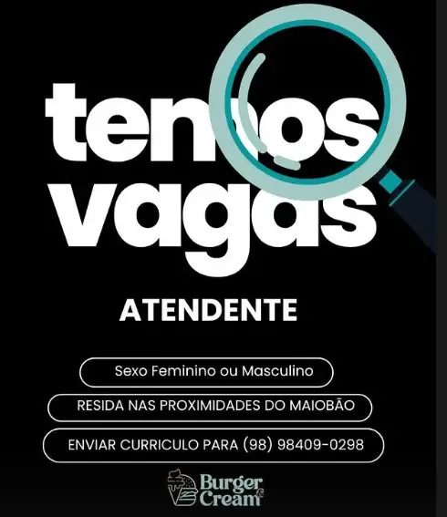 1 Vaga de emprego para Atendente sem experiência na empresa Restaurante Burger Cream em 11/09