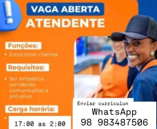 1 Vaga de emprego para Atendente sem experiência no Segmento alimentício em 12/09