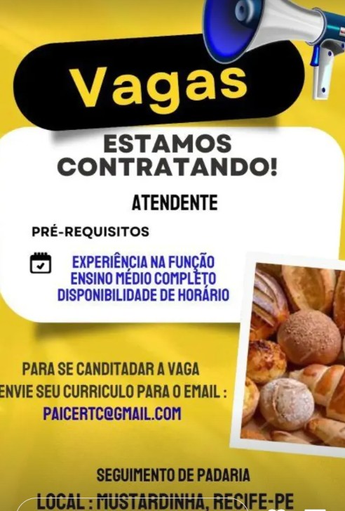 1 Vaga de emprego para Atendente no Segmento alimentício em 27/09