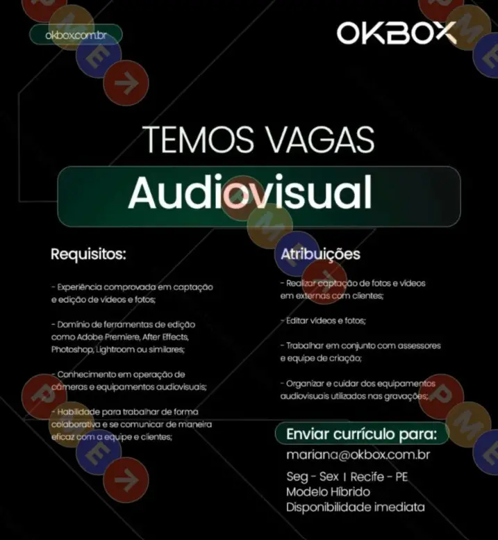 1 Vaga de emprego para Audiovisual na empresa Oxbox em 09/09