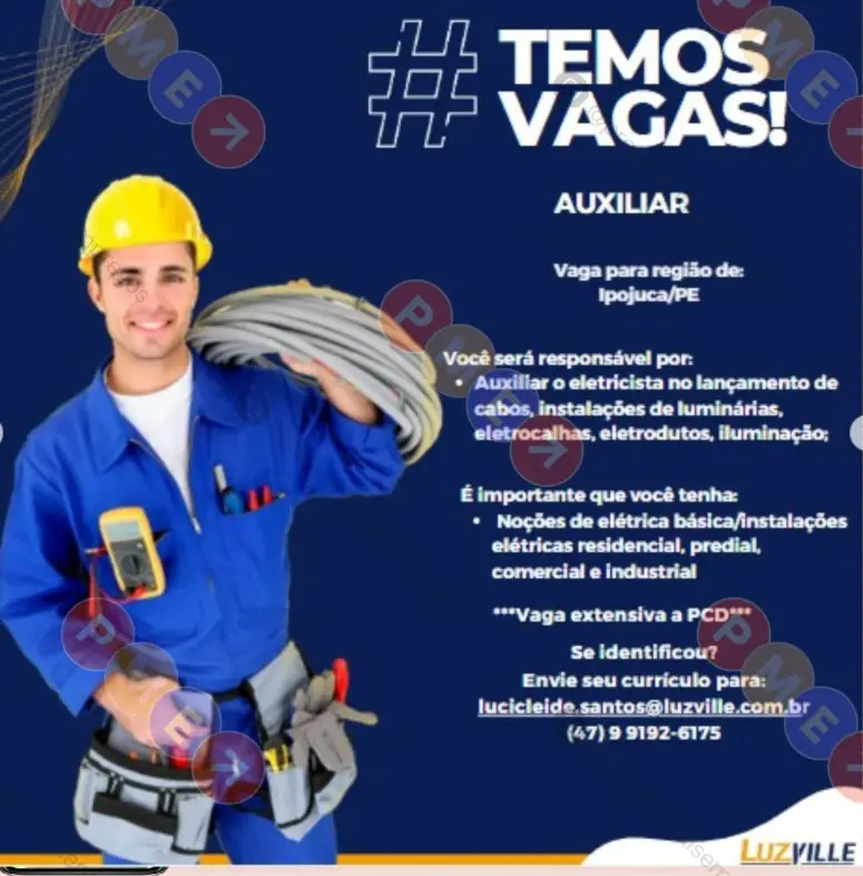 1 Vaga de emprego para Auxiliar sem experiência na empresa Luzyille em 09/09