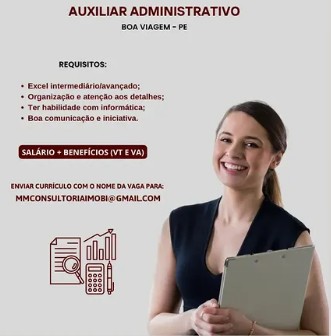 1 Vaga de emprego para Auxiliar Administrativo sem experiência na empresa Jannine Calixto em 18/09
