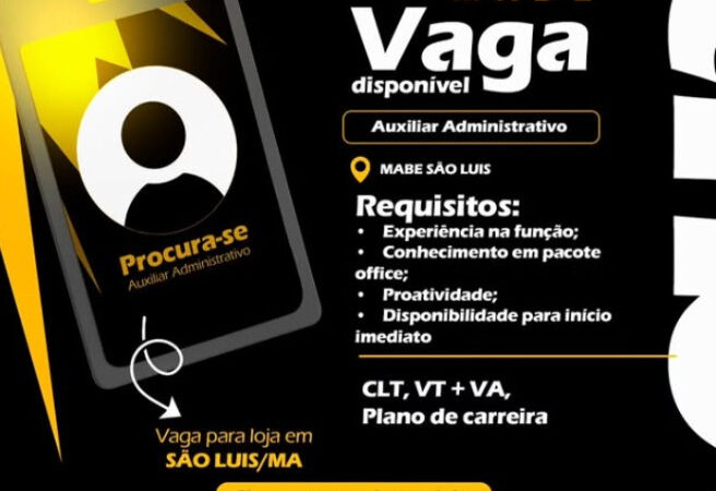 1 Vaga de emprego para Auxiliar Administrativo na empresa Ótica Mabe em 10/09