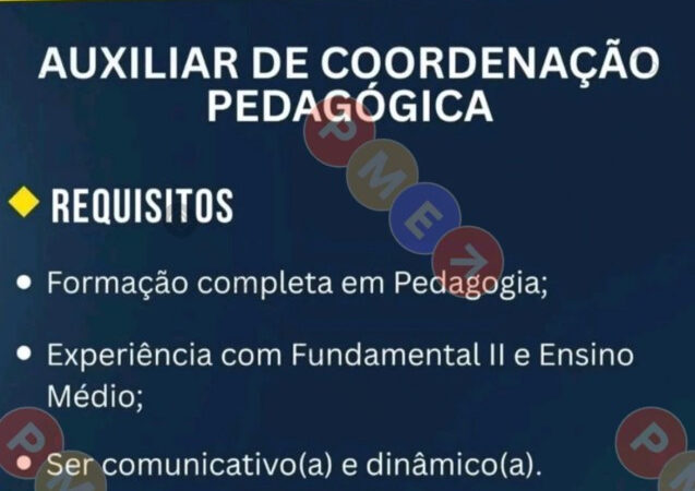 1 Vaga de emprego para Auxiliar De Coordenação Pedagógica na empresa Colégio Elo em 09/09