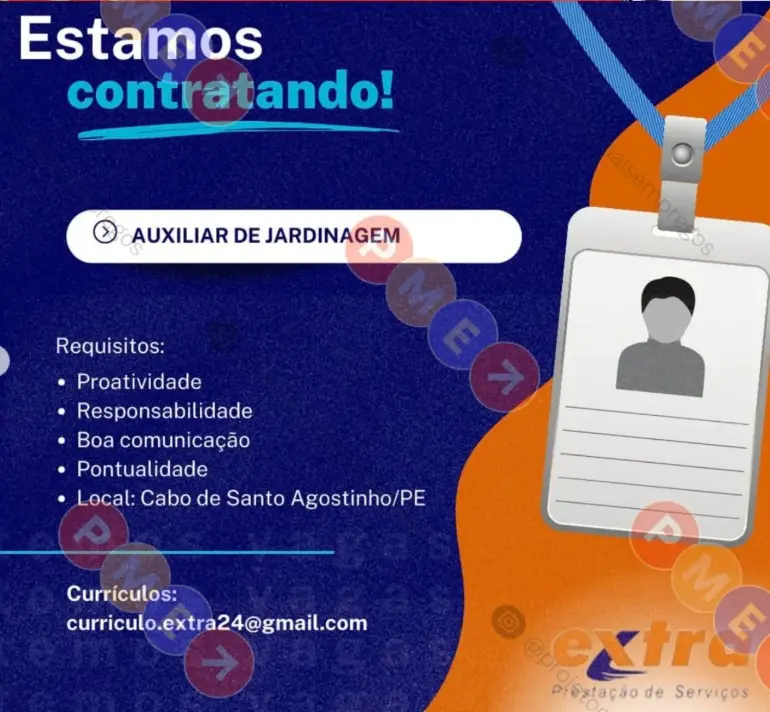 1 Vaga de emprego para Auxiliar De Jardinagem sem experiência na empresa Extra em 10/09