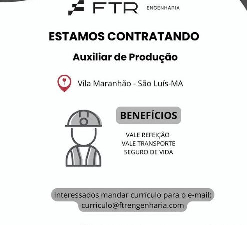 1 Vaga de emprego para Auxiliar De Produção na empresa FTR Engenharia em 11/09