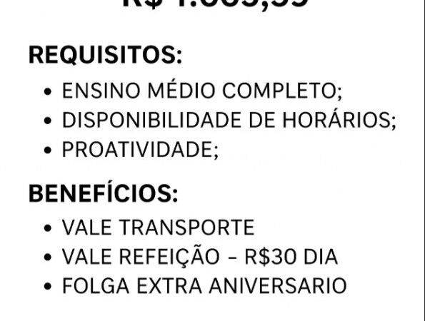 1 Vaga de emprego para Auxiliar De Produção sem experiência no Segmento alimentício em 12/09