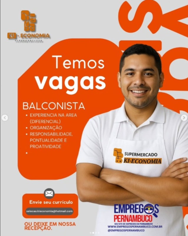 1 Vaga de emprego para Balconista sem experiência na empresa Supermercado Ki Economia em 18/09