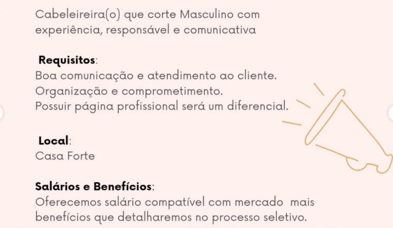 1 Vaga de emprego para Cabelereira no Segmento de salão de beleza em 09/09