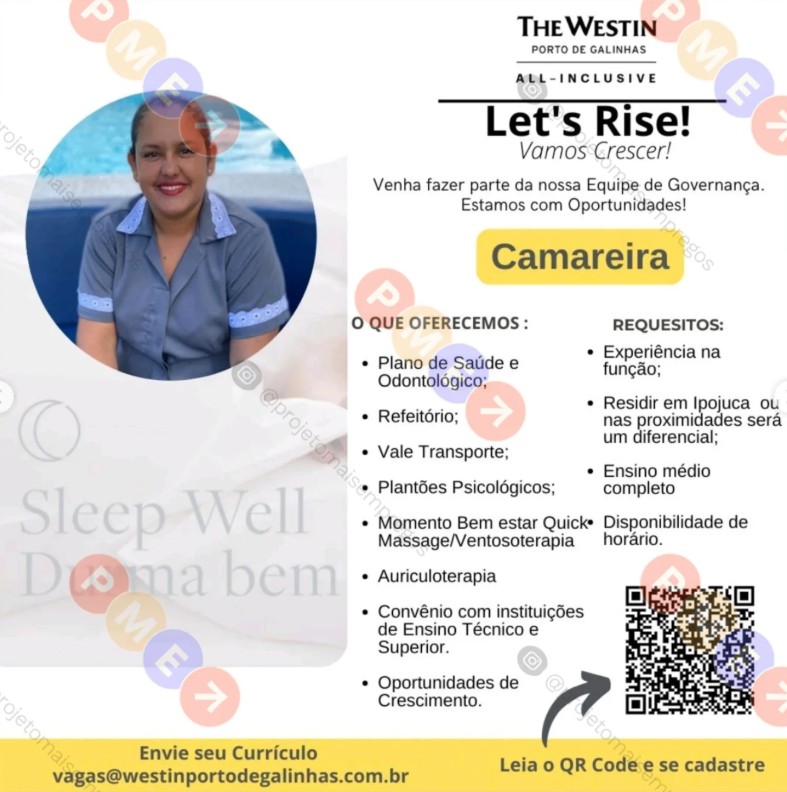 1 Vaga de emprego para Camareira na empresa Hotel The Westin em 25/09