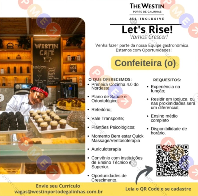1 Vaga de emprego para Confeiteiro na empresa Hotel The Westin em 25/09