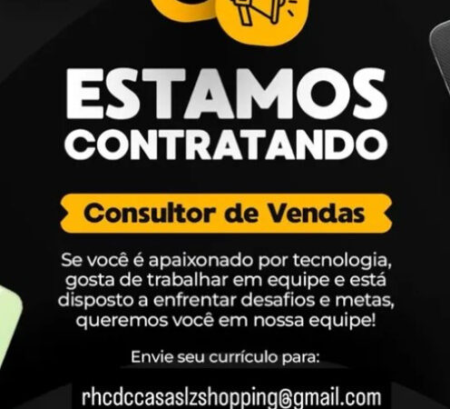 1 Vaga de emprego para Consultor De Vendas na empresa Casa do Celular em 11/09