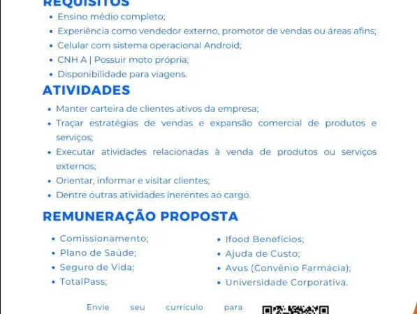 1 Vaga de emprego para Consultor De Vendas na empresa Medeiros Distribuidora em 11/09