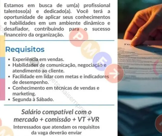 1 Vaga de emprego para Consultor De Vendas De Veículos na empresa Rodrigues Assessoria em 09/09