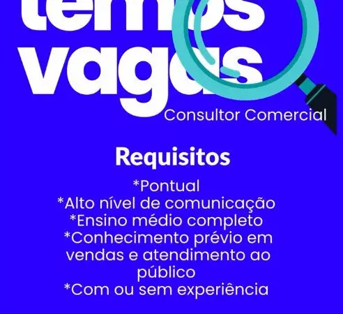 1 Vaga de emprego para Consultor sem experiência no Segmento comercial em 10/09