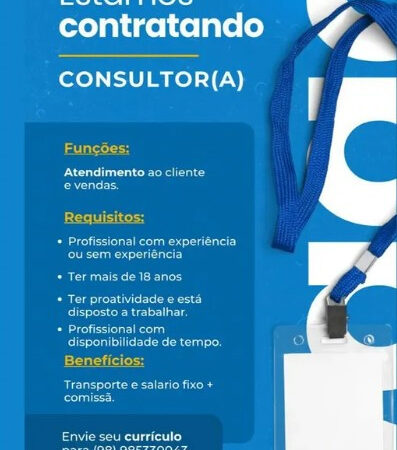 1 Vaga de emprego para Consultor sem experiência no Segmento comercial em 12/09